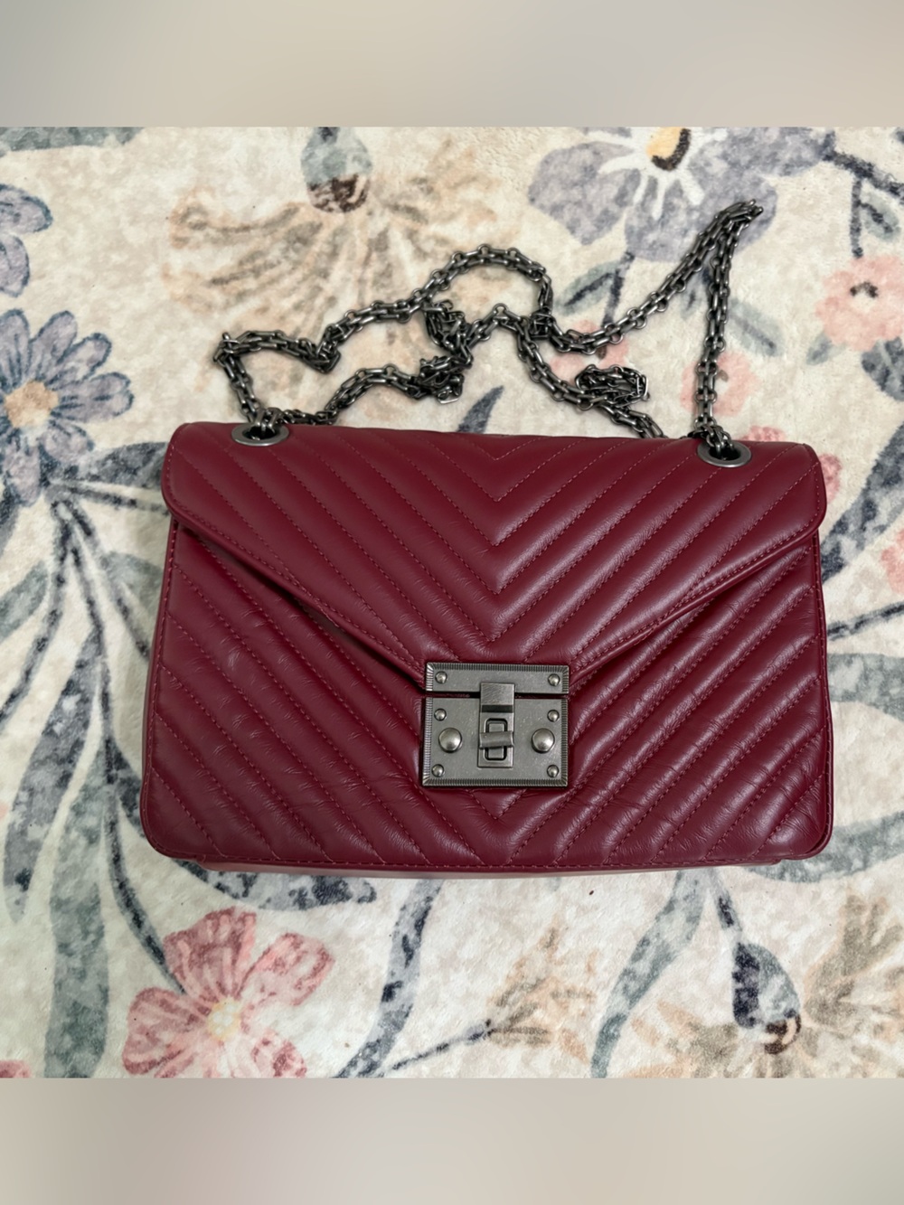 Chiara Ferretti ruby leather shoulder bag